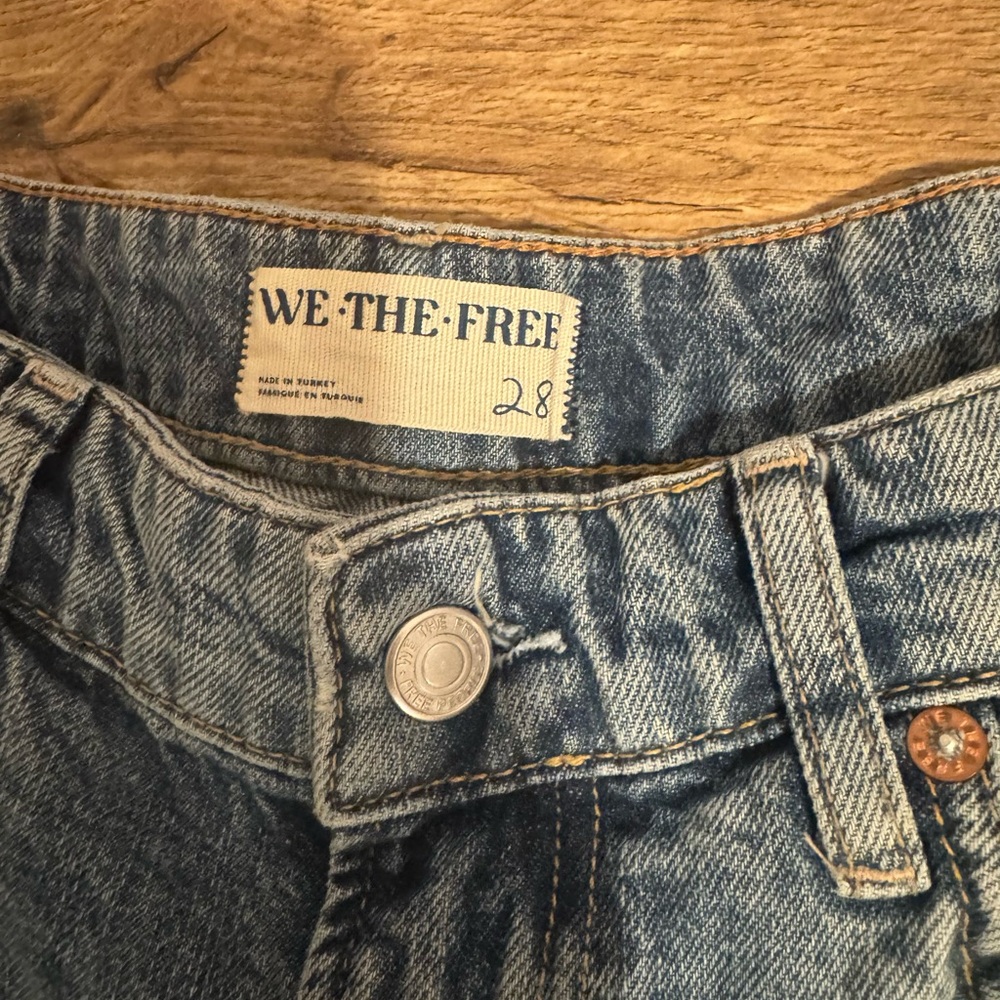 We The Free Blue Waterfall Baggy Wide-Leg Jeans Sz 28 - Picture 3 of 4
